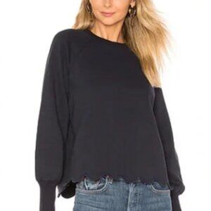 Frame navy scalloped sweatshirt